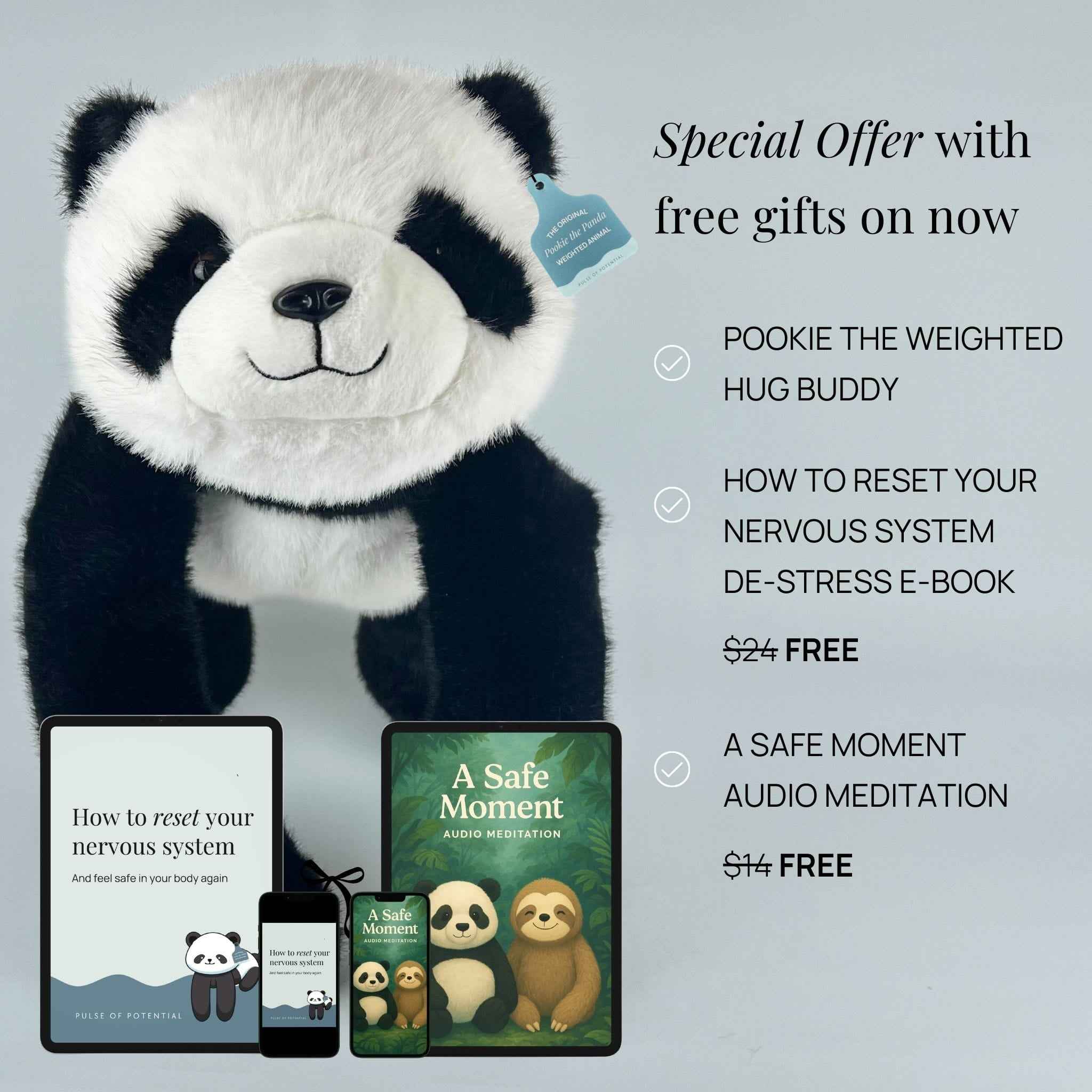Pookie the Panda Weighted Hug Buddy for Children - Image 10
